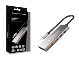 Conceptronic HUBBIES15G huby i koncentratory USB 3.2 Gen 2 (3.1 Gen 2) Type-C 10000 Mbit/s Szary