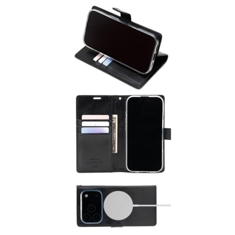 Etui Mercury BlueMoon Diary MagSafe do iPhone 17 Pro / 18 Pro czarny