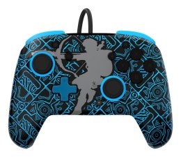 PDP Rematch: Sheikah Shoot Czarny, Niebieski USB Gamepad Analogowa/Cyfrowa Nintendo Switch, Nintendo Switch Lite, Nintendo Switc