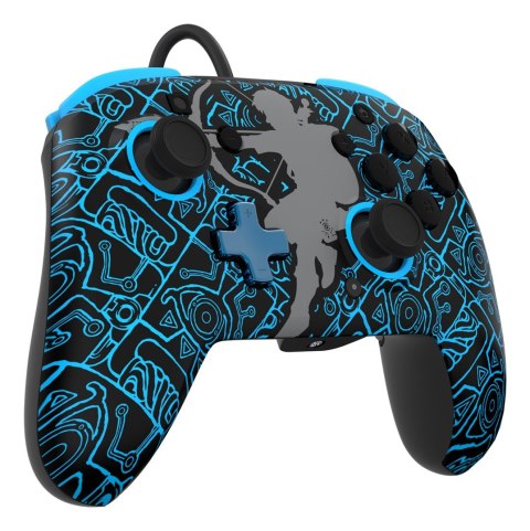 PDP Rematch: Sheikah Shoot Czarny, Niebieski USB Gamepad Analogowa/Cyfrowa Nintendo Switch, Nintendo Switch Lite, Nintendo Switc