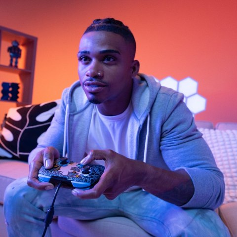 PDP Rematch: Sheikah Shoot Czarny, Niebieski USB Gamepad Analogowa/Cyfrowa Nintendo Switch, Nintendo Switch Lite, Nintendo Switc