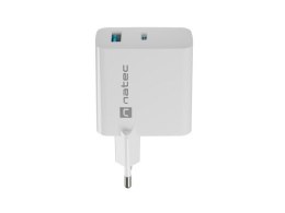 NATEC ŁADOWARKA RIBERA GAN 1X USB-A + 1X USB-C 45W BIAŁA NUC-2142