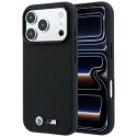 Etui BMW M Quadrille Kevlar Metal Logo MagSafe do iPhone 18 Pro / 17 Pro czarny