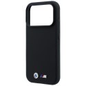Etui BMW M Quadrille Kevlar Metal Logo MagSafe do iPhone 18 Pro / 17 Pro czarny