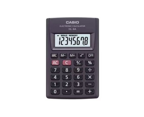 CASIO Kalkulator kieszonkowy HL-4A-B 8-cyfrowy 56x87mm czarny