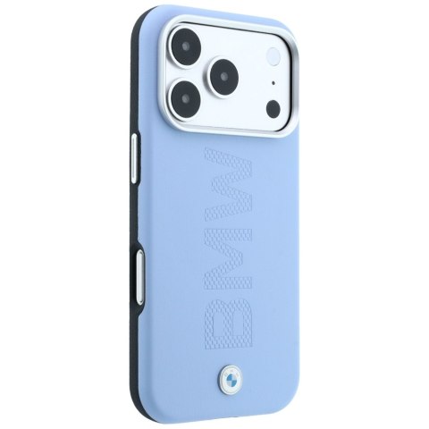 Etui BMW Sign Centered Deboss MagSafe do iPhone 18 Pro / 17 Pro niebieski