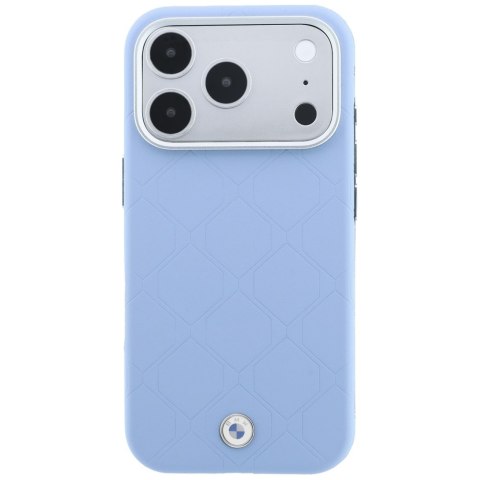 Etui BMW Sign Deboss Quilted Metal Logo MagSafe do iPhone 18 Pro / 17 Pro niebieski