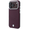 Etui BMW Sign Inclined Deboss Letters MagSafe do iPhone 18 Pro / 17 Pro bordowy
