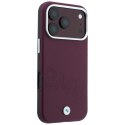Etui BMW Sign Inclined Deboss Letters MagSafe do iPhone 18 Pro / 17 Pro bordowy