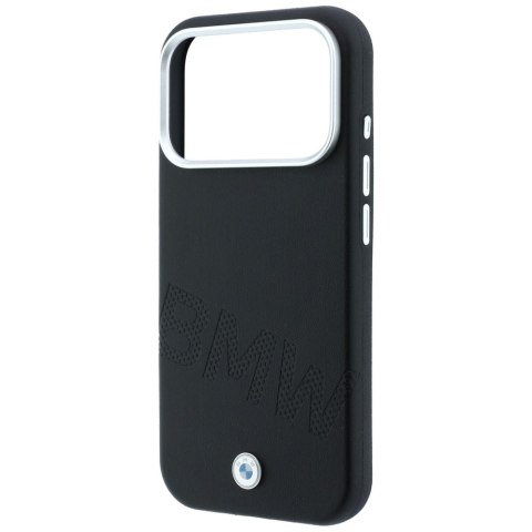 Etui BMW Sign Inclined Deboss Letters MagSafe do iPhone 18 Pro / 17 Pro czarny