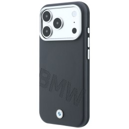 Etui BMW Sign Inclined Deboss Letters MagSafe do iPhone 18 Pro / 17 Pro szary