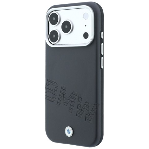 Etui BMW Sign Inclined Deboss Letters MagSafe do iPhone 18 Pro / 17 Pro szary