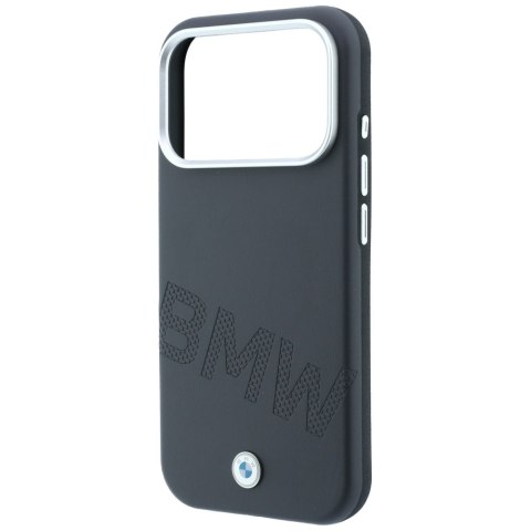 Etui BMW Sign Inclined Deboss Letters MagSafe do iPhone 18 Pro / 17 Pro szary