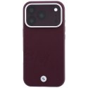 Etui BMW Sign Inclined Deboss Letters MagSafe do iPhone 18 Pro Max / 17 Pro Max bordowy