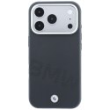 Etui BMW Sign Inclined Deboss Letters MagSafe do iPhone 18 Pro Max / 17 Pro Max szary
