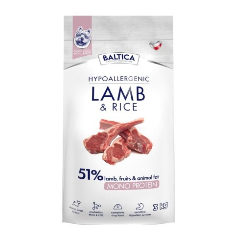 BALTICA NUTRACEUTIC Hypoallergenic Lamb & Rice XS/S 3kg