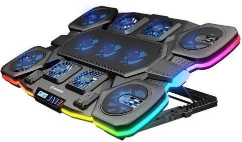 RAMPAGE GAMINGOWA PODSTAWKA CHŁODZĄCA POD LAPTOP GLACIER czarna