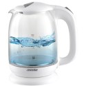 Mesko | Kettle | MS 1302w | Electric | 2200 W | 1.7 L | Glass | 360° rotational base | White