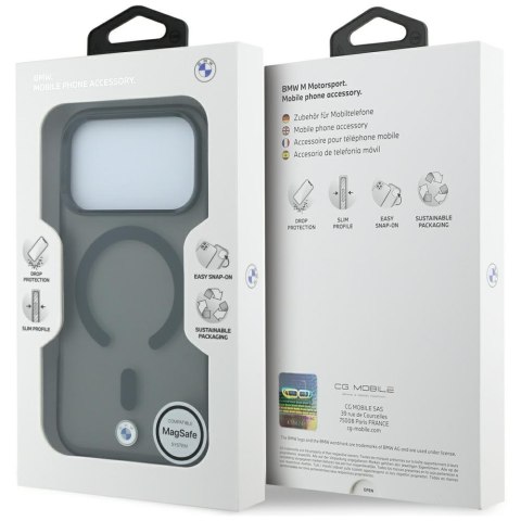 Etui BMW Sign Frosted IML & Metal Logo MagSafe do iPhone 18 Pro / 17 Pro czarny