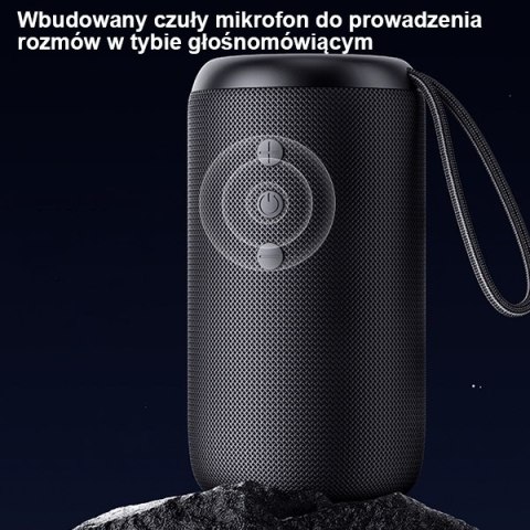 USAMS Głośnik YC Series Bluetooth 5.0 10W Waterproof Wireless Speaker with Lanyard czarny/black YC011YX01(US-YC011)