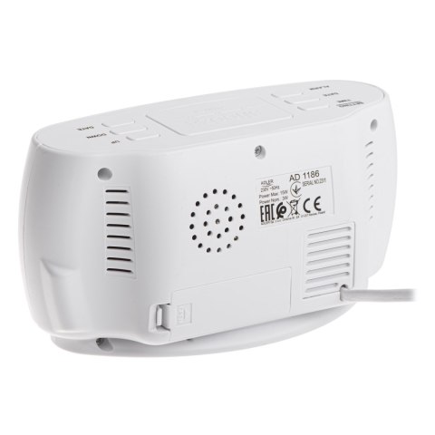 Budzik ADLER AD 1186 white