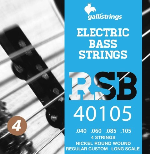 Galli RSB40105 Regular Custom - struny do gitary basowej, 4 struny .040-.105