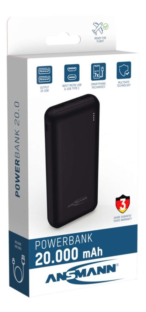 Ansmann PB212 Litowo-polimerowy (LiPo) 20000 mAh Czarny