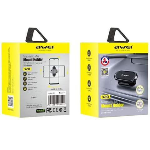 AWEI magnetyczny uchwyt samochodowy X20 na kokpit szay/metal gray