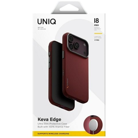 Etui UNIQ Keva EDGE do iPhone 18 Pro / 17 Pro Magclick Charging czerwony