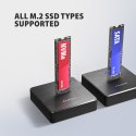 Axagon ADSA-M2C11 stacja dokująca do dysków twardych USB 3.2 Gen 2 (3.1 Gen 2) Type-C Czarny