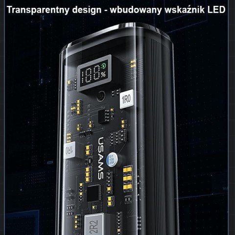 USAMS Powerbank 9000mAh PD 20W QC3.0+PD Dual-Port Fast Charge czarny/black 10KCD18901(US-CD189)