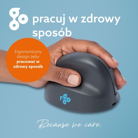 R-Go Tools Mysz pionowa R-Go HE Basic, mysz ergonomiczna, rozmiar medium (długość dłoni 165-185 mm), dla leworęcznych, Bluetooth
