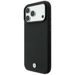 Etui BMW Kevlar Metal Logo MagSafe do iPhone 18 Pro / 17 Pro czarny