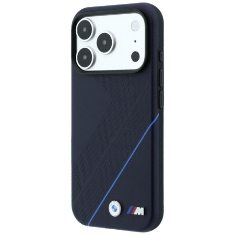 Etui BMW M Tire Track Blue Line MagSafe do iPhone 18 Pro / 17 Pro granatowy