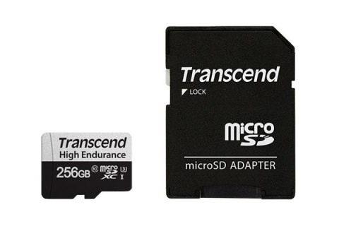 SD microSD Card 256GB Transcend SDXC USD350V w/adapter