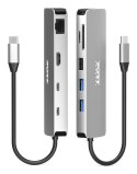 Port Designs 900164 stacja dokująca Przewodowa USB 3.2 Gen 1 (3.1 Gen 1) Type-C Stal nierdzewna