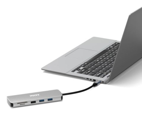 Port Designs 900164 stacja dokująca Przewodowa USB 3.2 Gen 1 (3.1 Gen 1) Type-C Stal nierdzewna