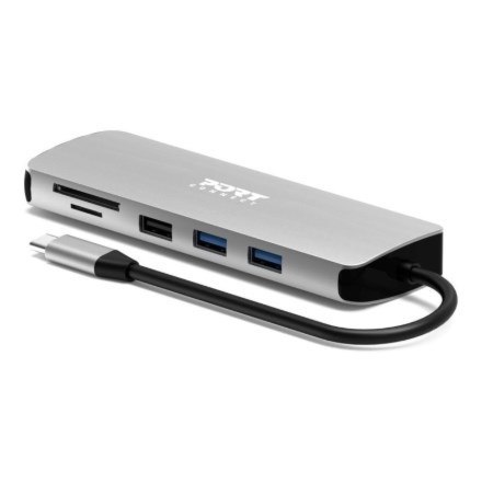 Port Designs 900164 stacja dokująca Przewodowa USB 3.2 Gen 1 (3.1 Gen 1) Type-C Stal nierdzewna