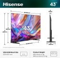 Hisense TV | 43E7S | 43 | Smart TV | VIDAA Smart OS | UHD | Black