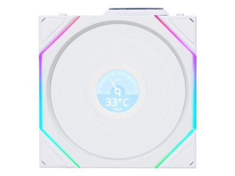 Wentylator Lian Li LULI-130 UNI FAN TL LCD Wireless Fan, ARGB, PWM - Reverse Blade, 140mm, biały