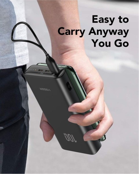 VEGER T100 bank mocy Litowo-jonowa (Li-Ion) 20000 mAh Czarny