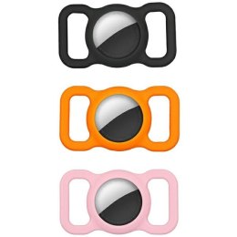 4smarts Silicone Case PetSet dla AirTag etui na AirTag 3 szt. (1 x Black, 1 x Orange, 1 x Pink) 540289