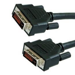 Kabel DVI (24+1) M- DVI (24+1) M, DVI-D (dual link), 3m, chroniony, czarna, Logo, blistr