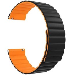 Beline pasek Watch 20mm Magnetic czarno-pomarańczowy black/orange