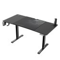 ULTRADESK Biurko dla gracza LEVEL V2, 140x68cm, 72-117cm, elektycznie regulowany, z podkładką pod mysz XXL, uchwyt na słuchawki 