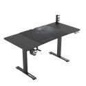 ULTRADESK Biurko dla gracza LEVEL V2, 140x68cm, 72-117cm, elektycznie regulowany, z podkładką pod mysz XXL, uchwyt na słuchawki 