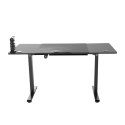 ULTRADESK Biurko dla gracza LEVEL V2, 140x68cm, 72-117cm, elektycznie regulowany, z podkładką pod mysz XXL, uchwyt na słuchawki 