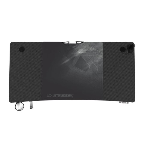 ULTRADESK Biurko dla gracza LEVEL V2, 140x68cm, 72-117cm, elektycznie regulowany, z podkładką pod mysz XXL, uchwyt na słuchawki 