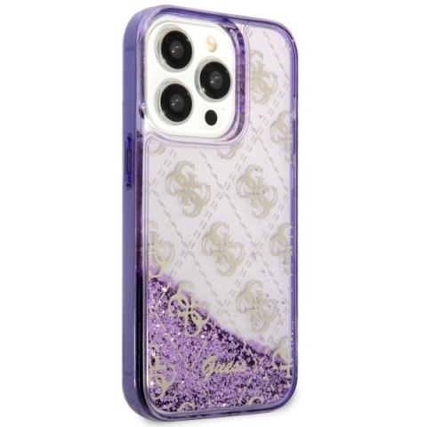 Guess GUHCP14LLC4PSGU iPhone 14 Pro 6.1" purpurowy/purple hardcase Liquid Glitter 4G Transculent