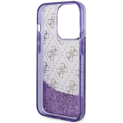 Guess GUHCP14LLC4PSGU iPhone 14 Pro 6.1" purpurowy/purple hardcase Liquid Glitter 4G Transculent